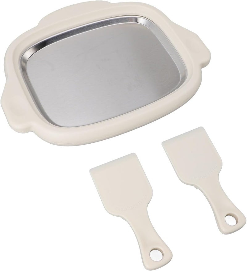 GOTOTOP Roll Ice Cream Machine Stainless Steel Ice Frying Machine, Rolled Ice Cream Maker, Efficient Cool Plate with 2 Shovels for Home Use,Fried Yogurt Machine, Stir Fried Yogurt Machine (#2) - Image 3